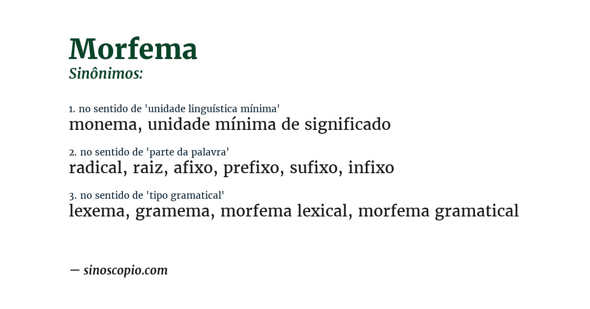 Sinônimo de morfema