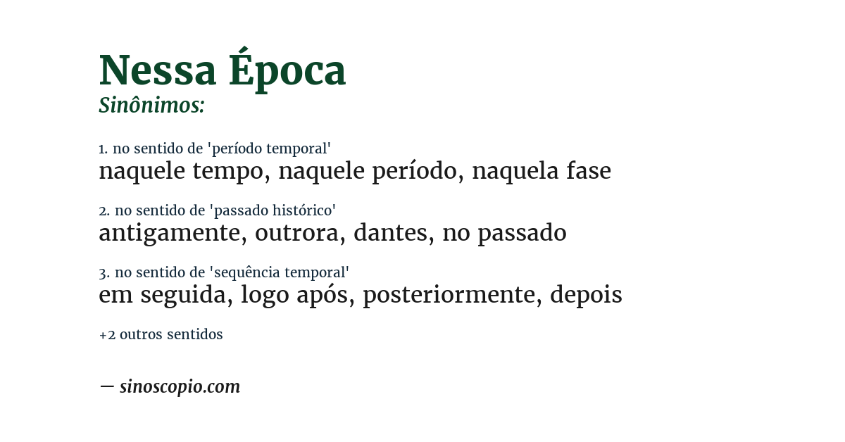 Sinônimo de nessa época