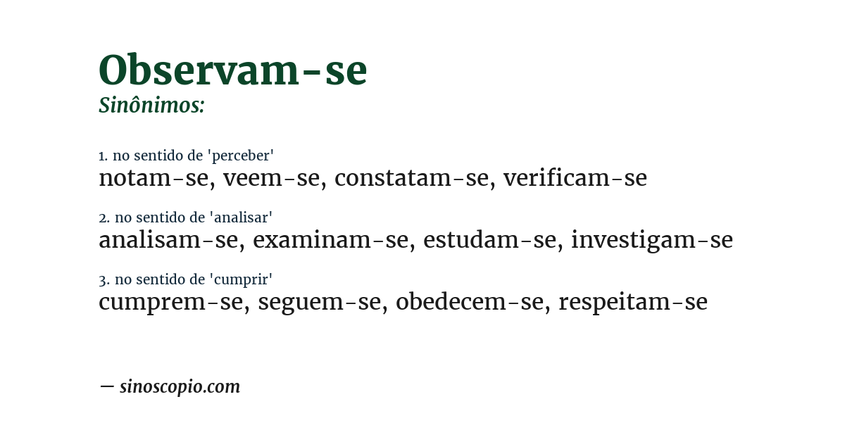 Sinônimo de observam-se