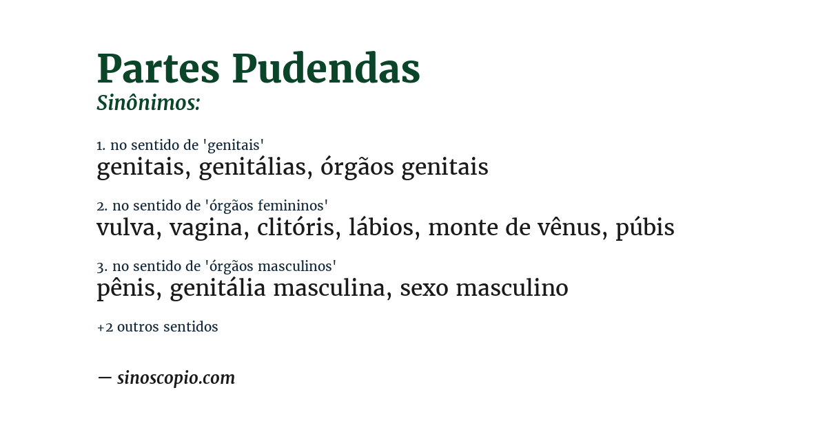 Sinônimo de partes pudendas