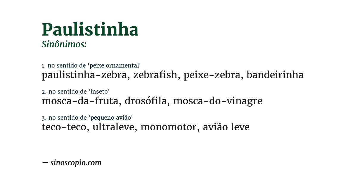 Sinônimo de paulistinha