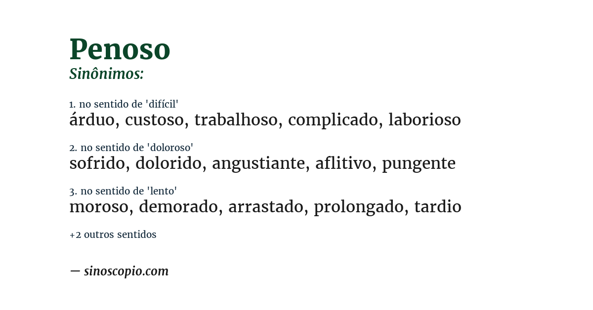 Sinônimo de penoso
