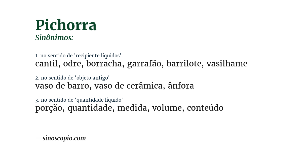 Sinônimo de pichorra