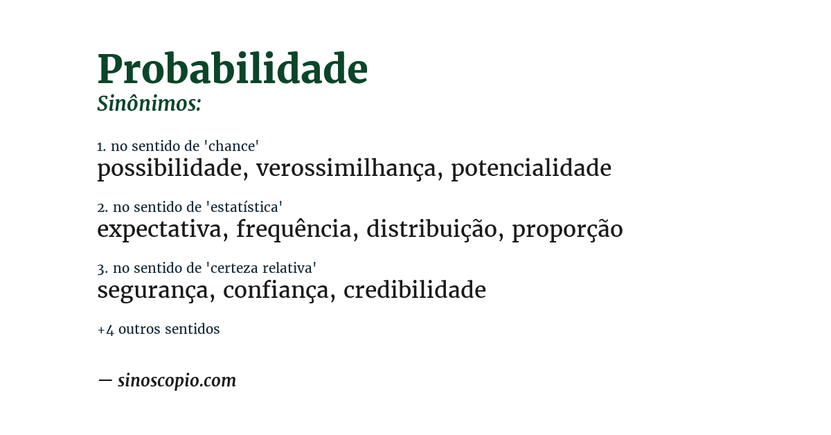 Sinônimo de probabilidade