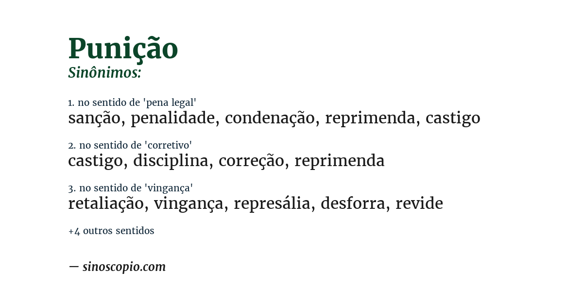 Sinônimo de punição