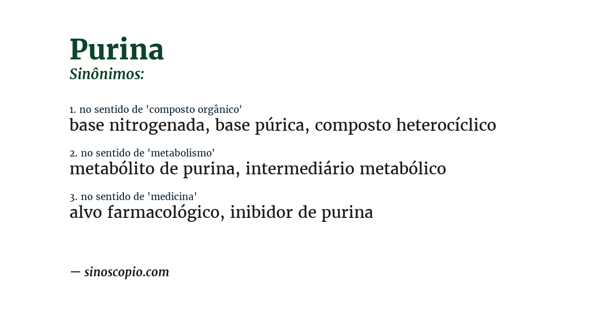Sinônimo de purina