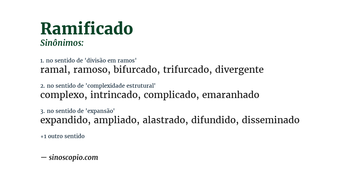 Sinônimo de ramificado