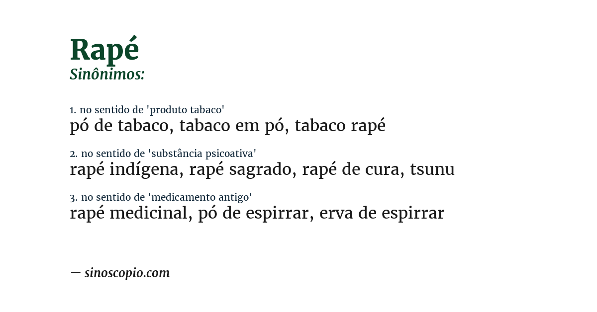 Sinônimo de rapé