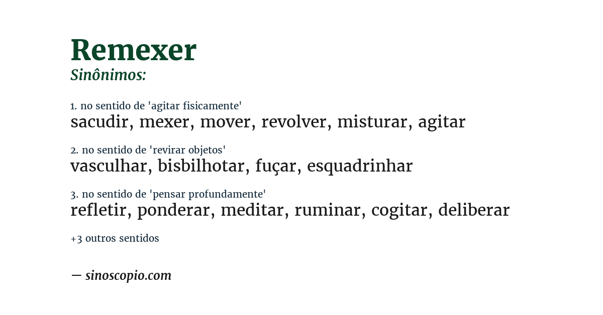 Sinônimo de remexer