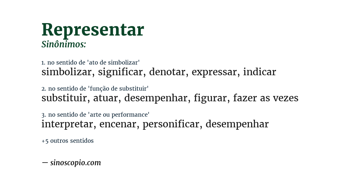 Sinônimo de representar