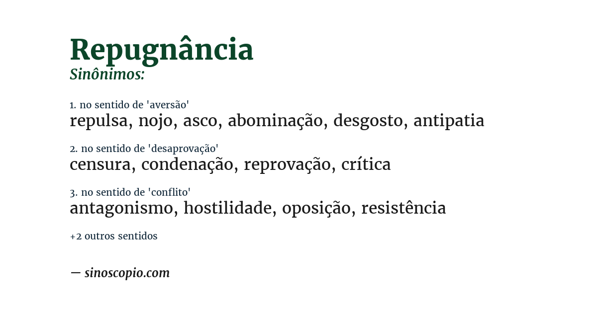 Sinônimo de repugnância