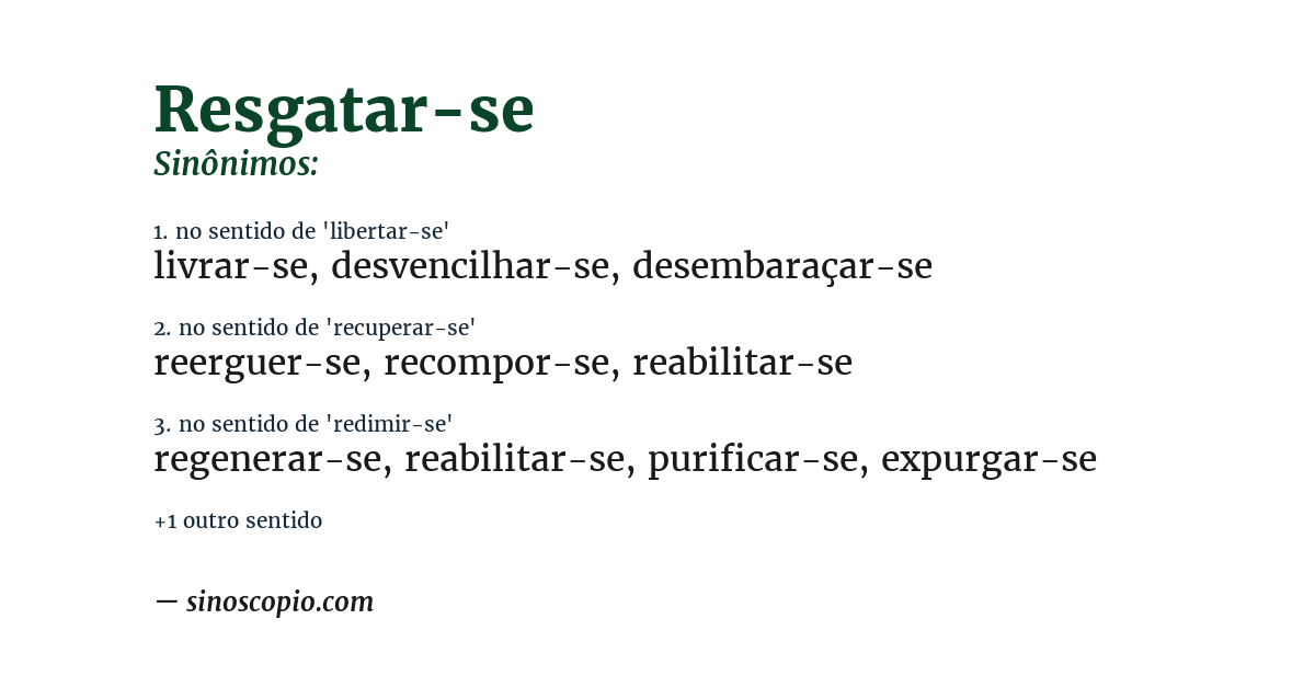 Sinônimo de resgatar-se