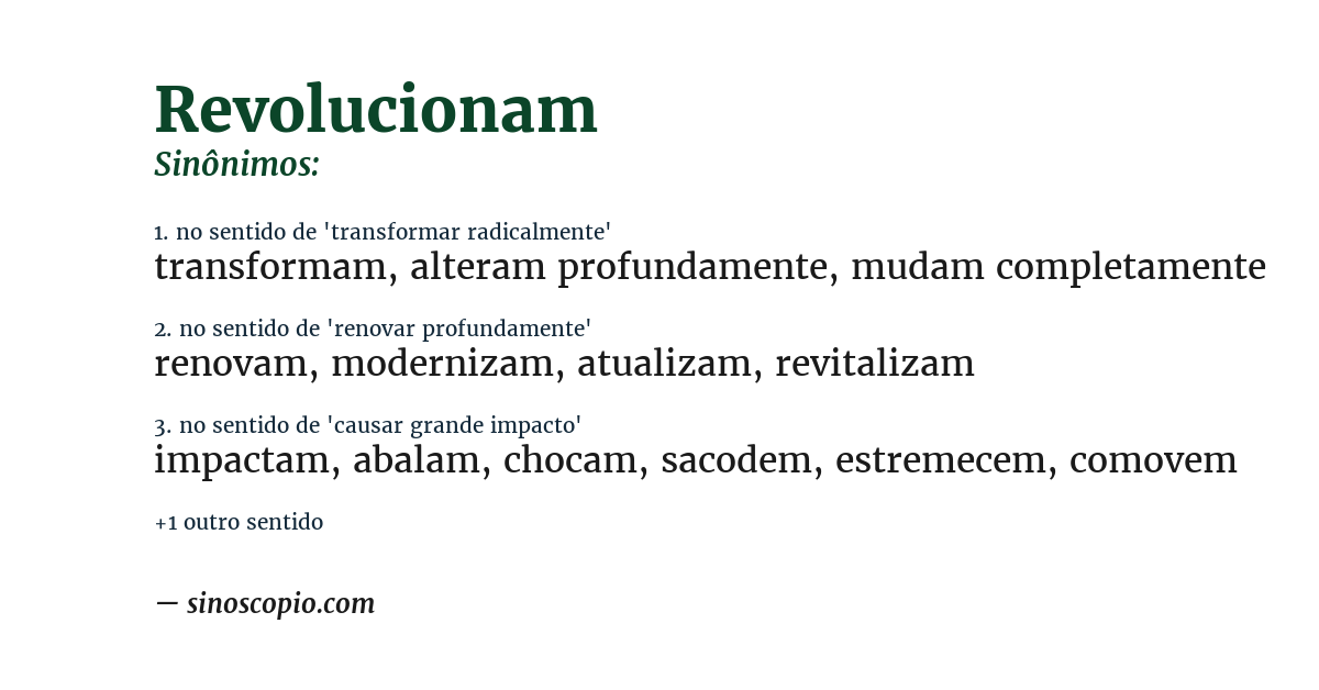 Sinônimo de revolucionam