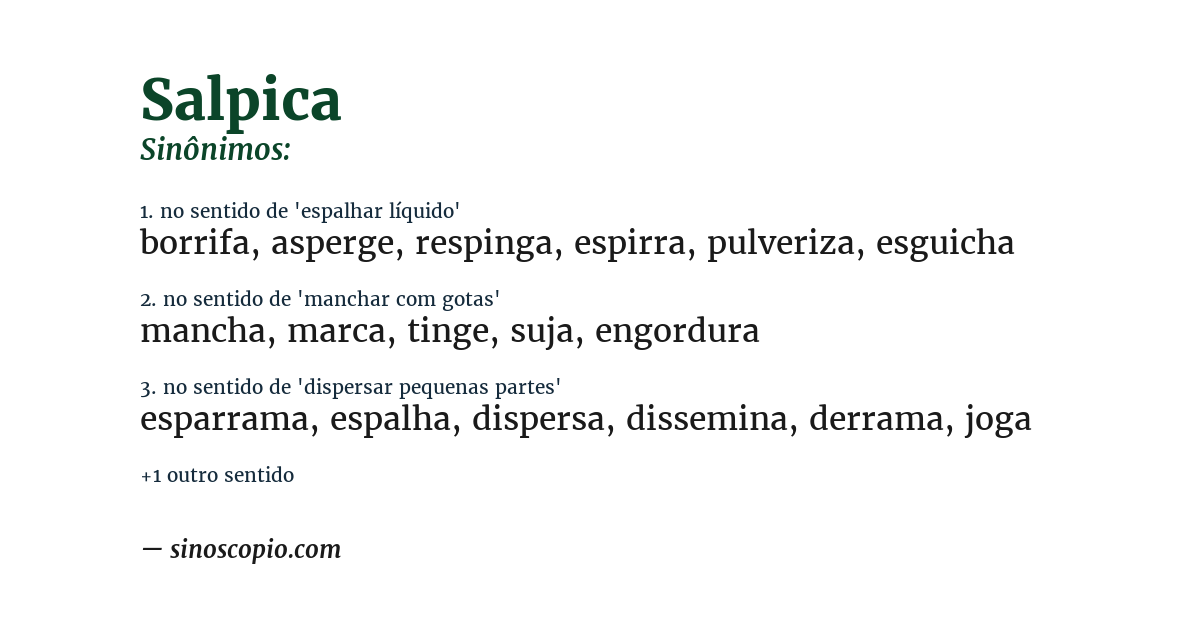 Sinônimo de salpica