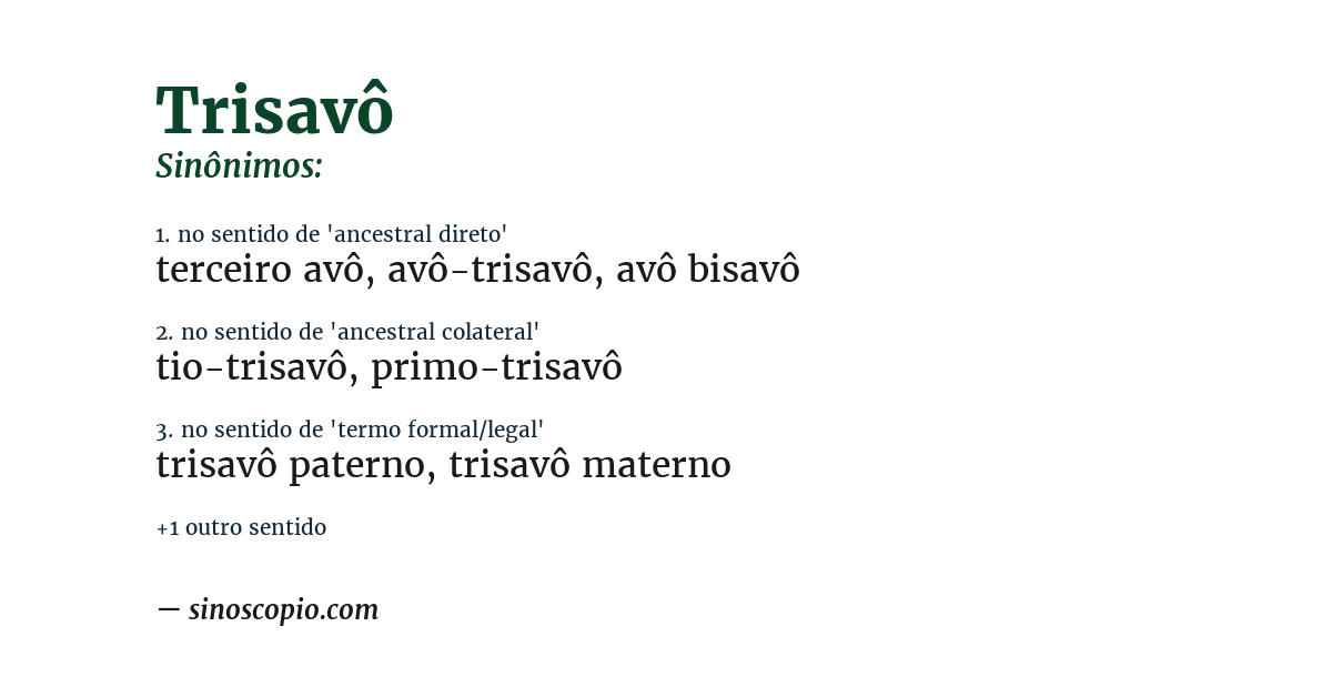Sinônimo de trisavô