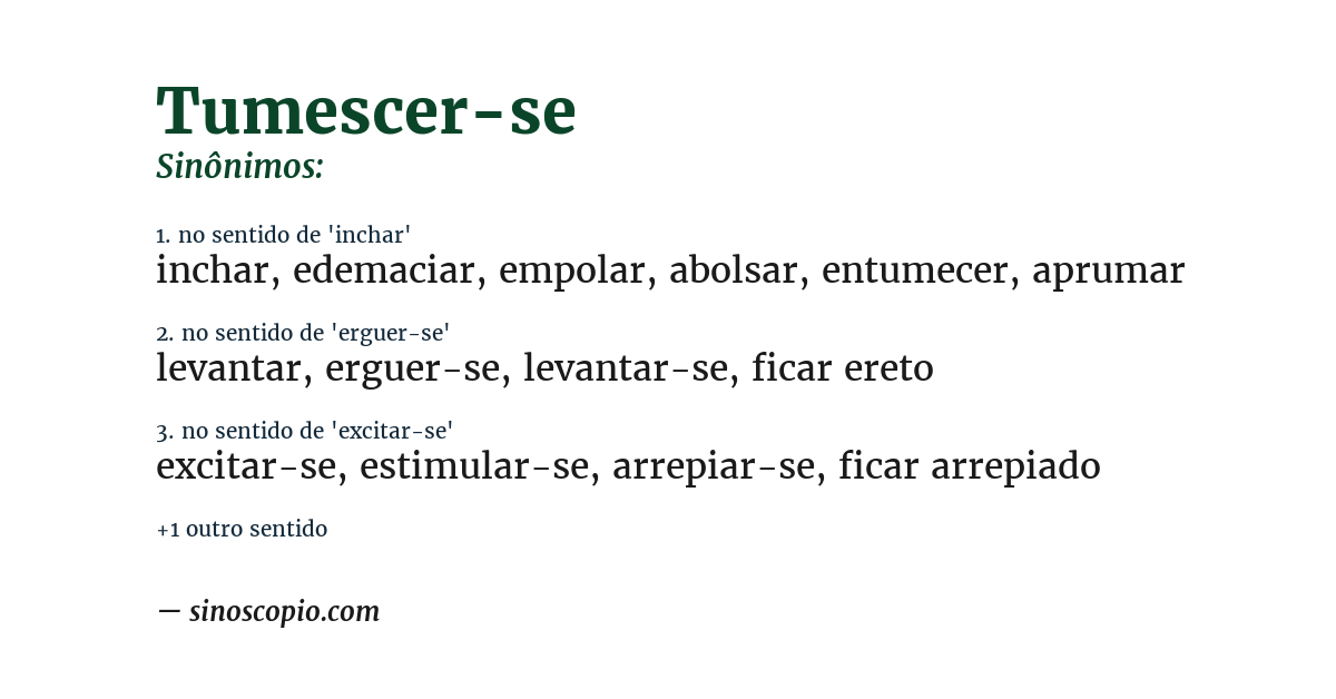 Sinônimo de tumescer-se