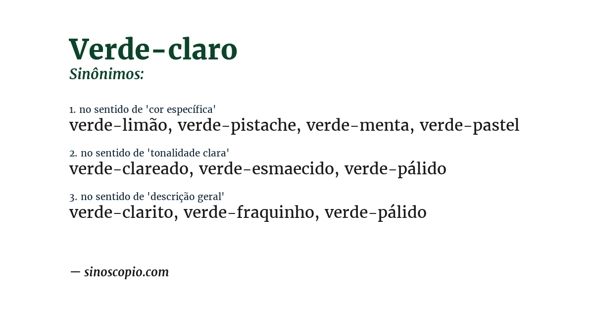 Sinônimo de verde-claro