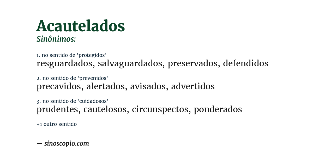 Sinônimo de acautelados