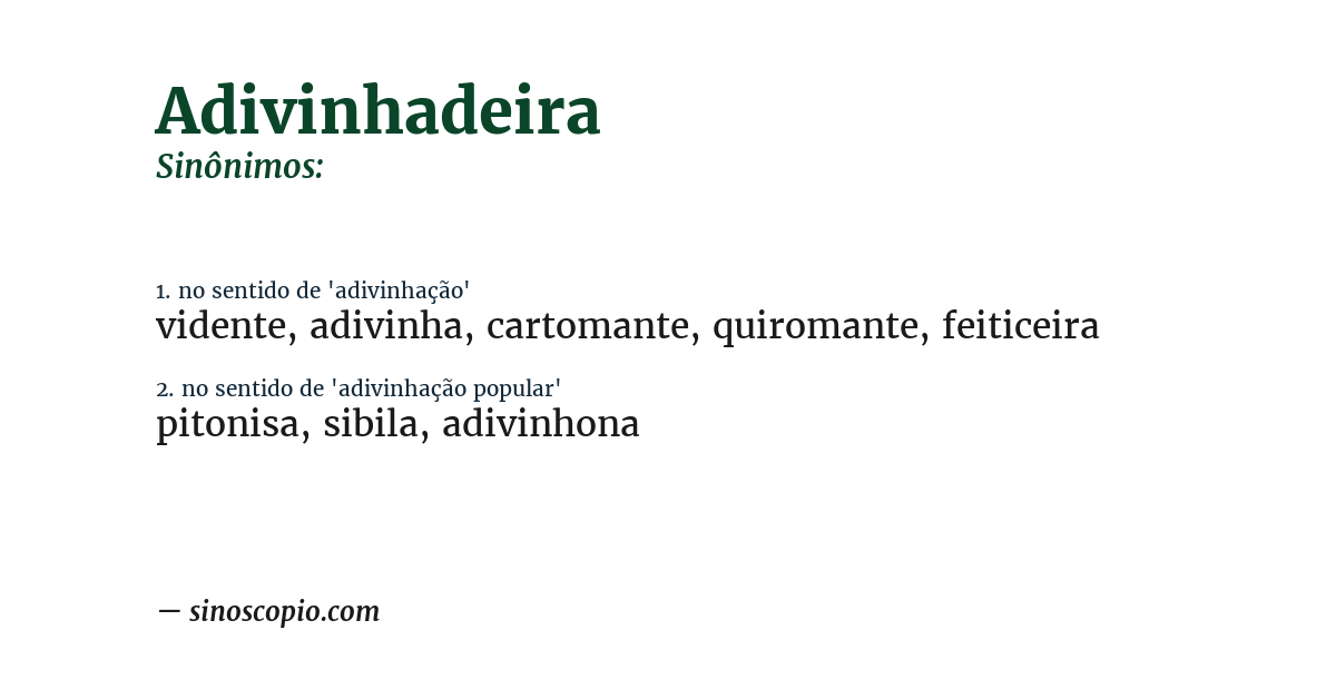 Sinônimo de adivinhadeira