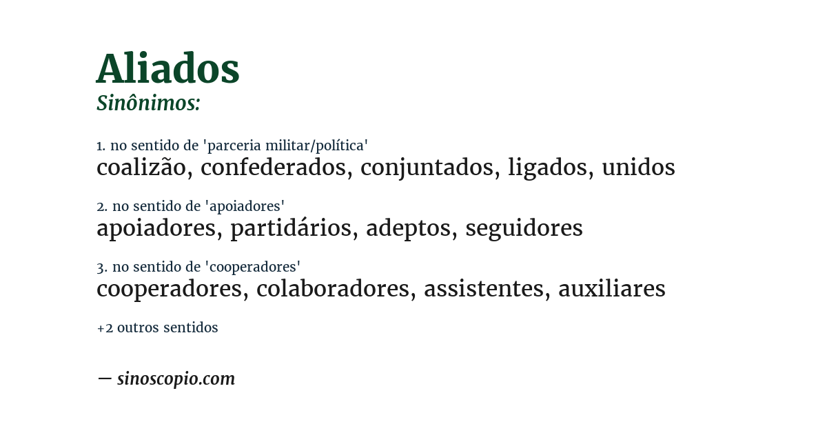 Sinônimo de aliados