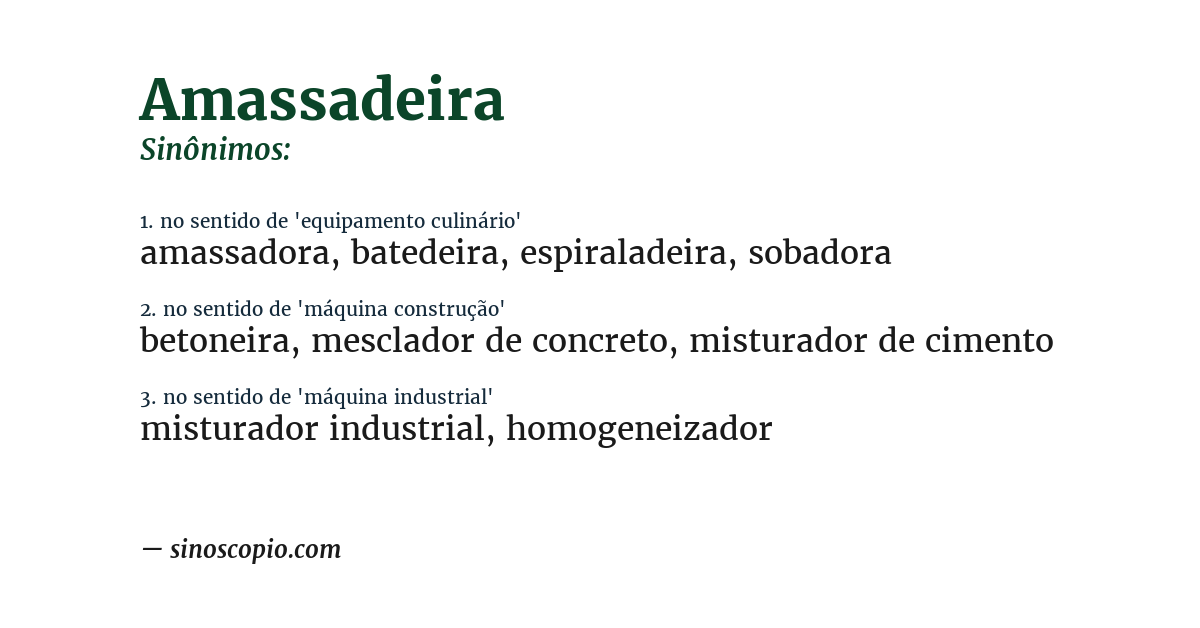 Sinônimo de amassadeira