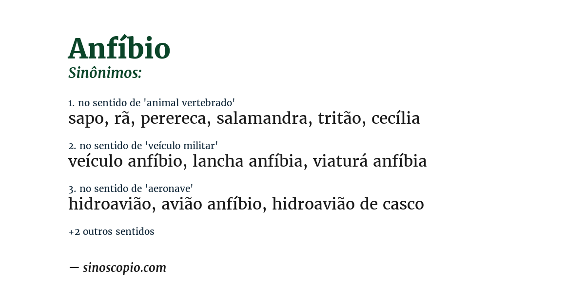 Sinônimo de anfíbio