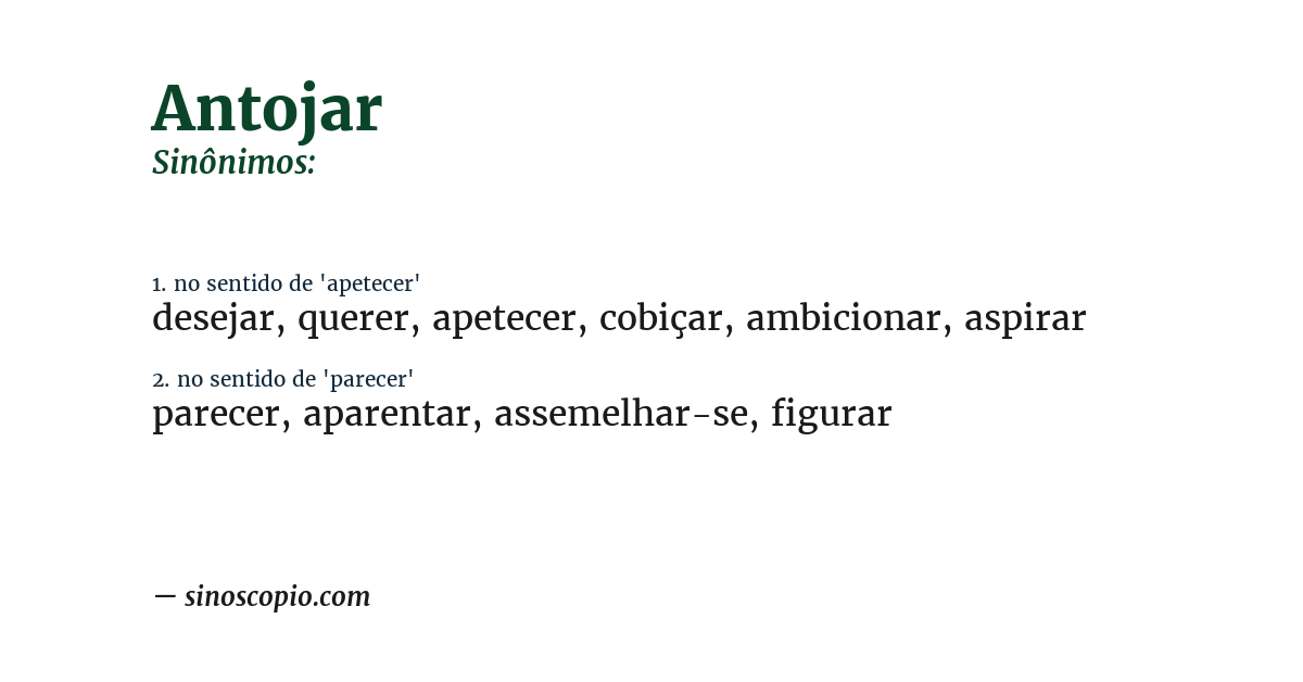 Sinônimo de antojar