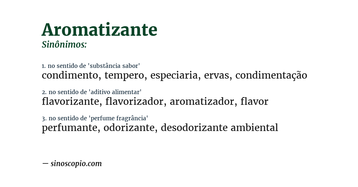 Sinônimo de aromatizante