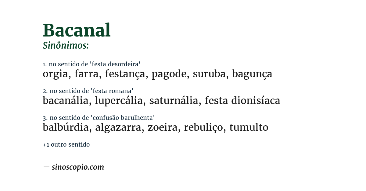 Sinônimo de bacanal