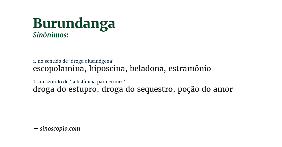 Sinônimo de burundanga