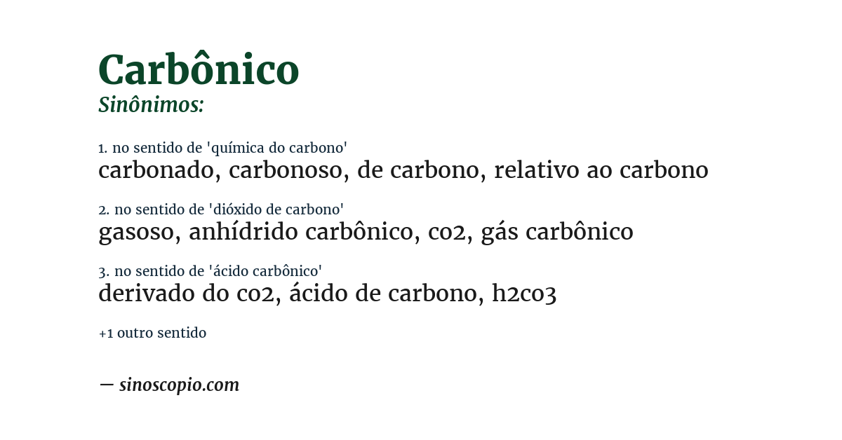 Sinônimo de carbônico