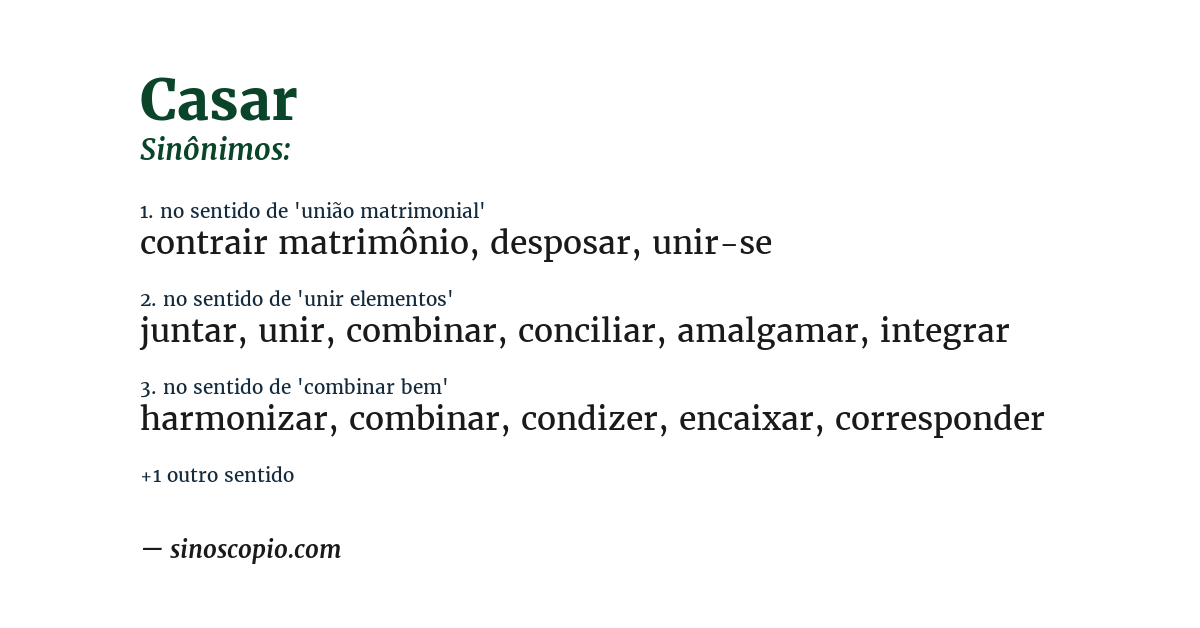 Sinônimo de casar