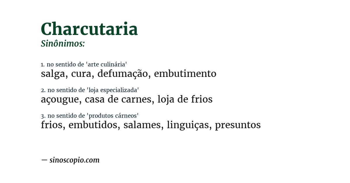 Sinônimo de charcutaria