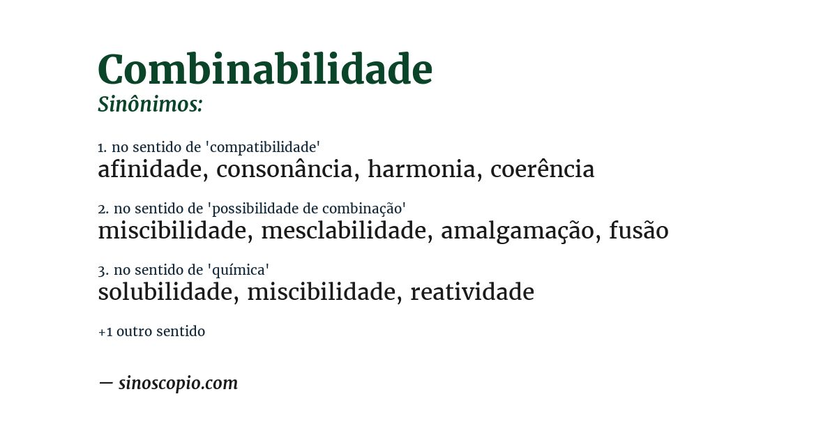Sinônimo de combinabilidade