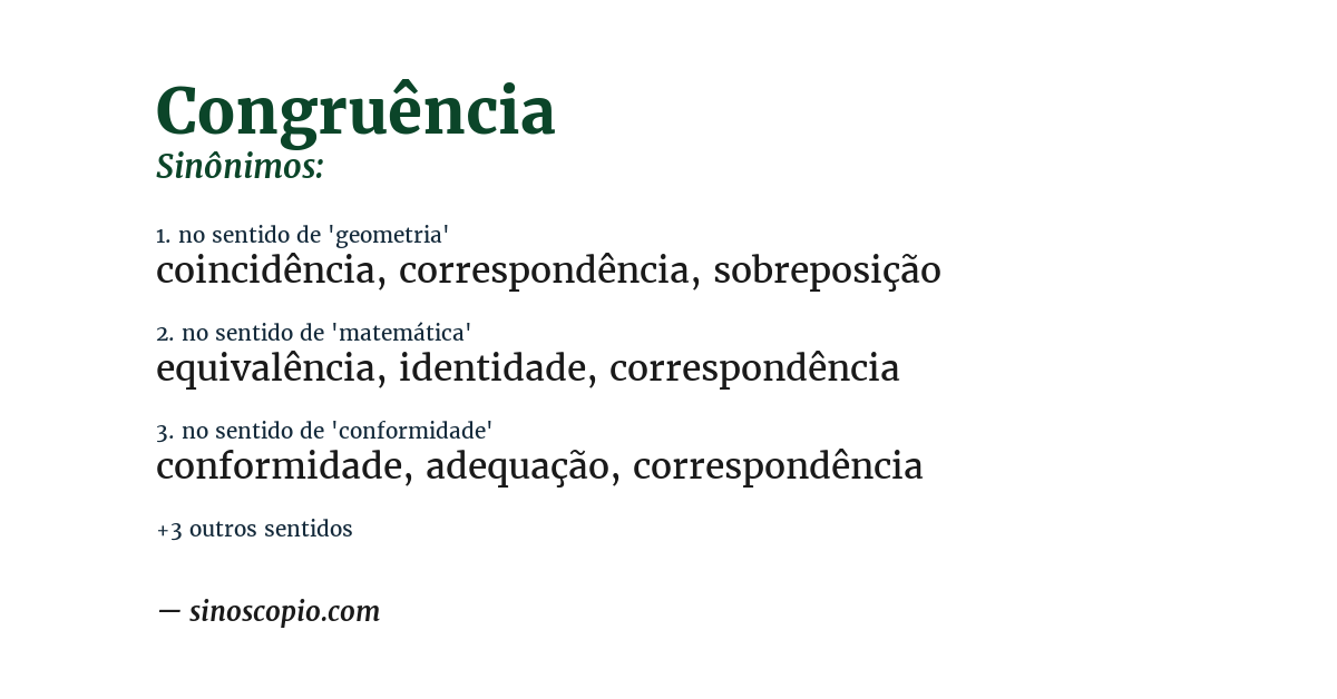 Sinônimo de congruência