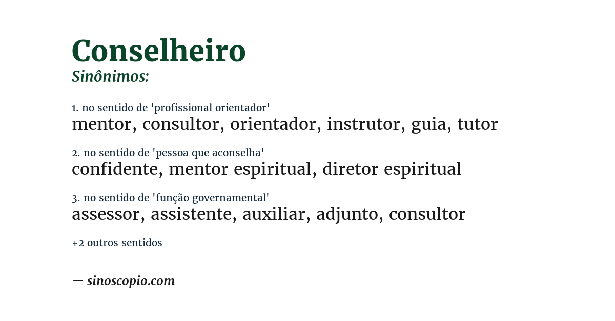 Sinônimo de conselheiro