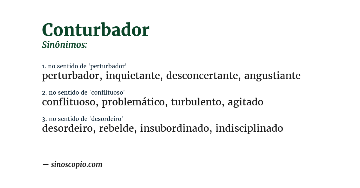 Sinônimo de conturbador