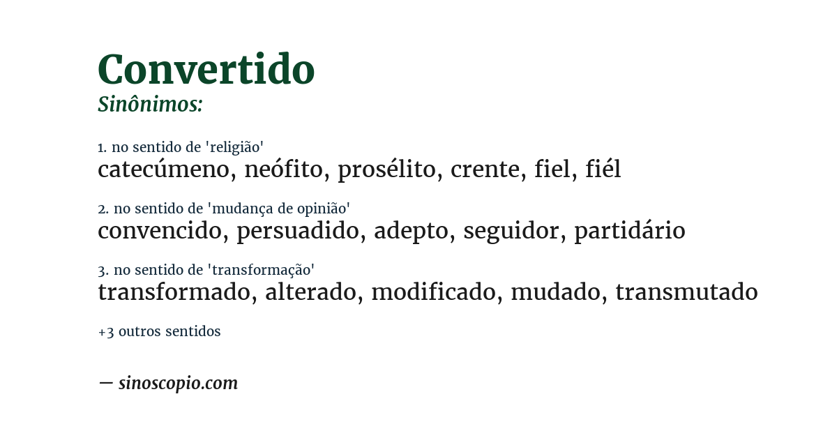 Sinônimo de convertido