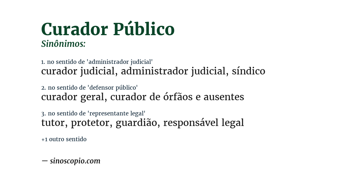 Sinônimo de curador público