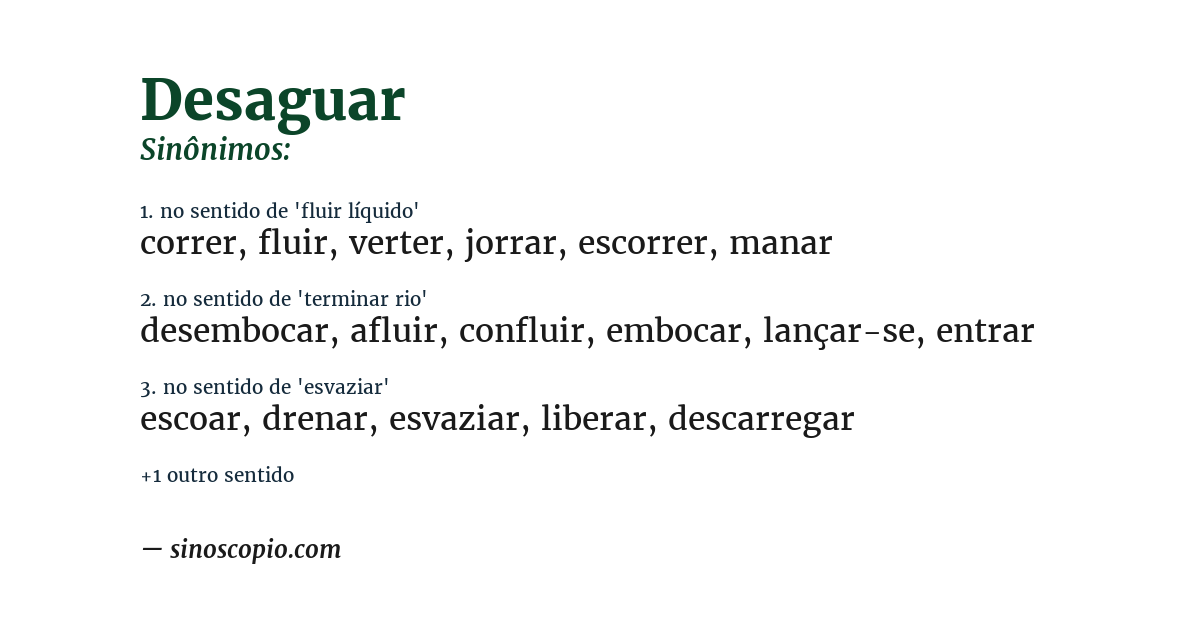 Sinônimo de desaguar
