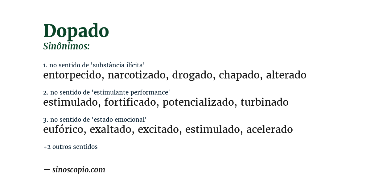 Sinônimo de dopado