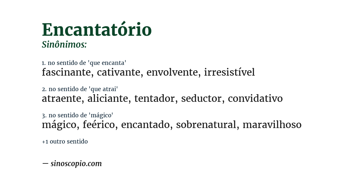 Sinônimo de encantatório