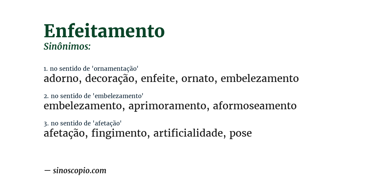 Sinônimo de enfeitamento