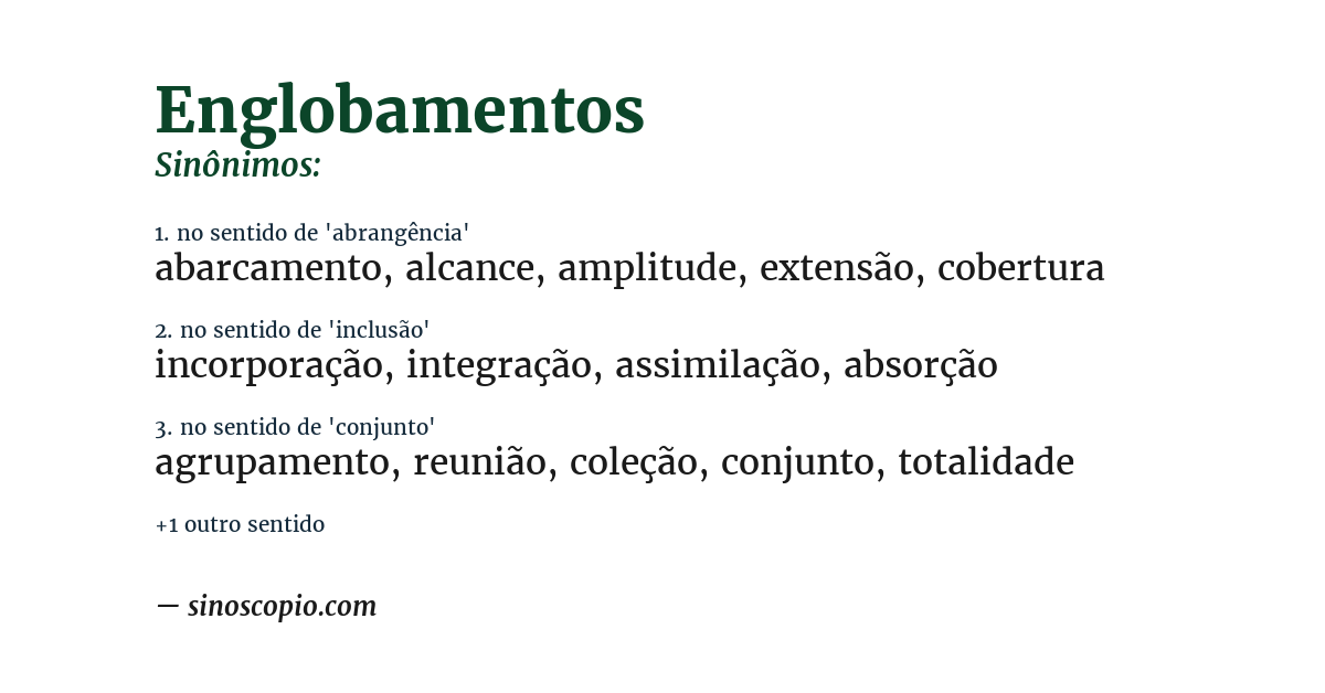 Sinônimo de englobamentos