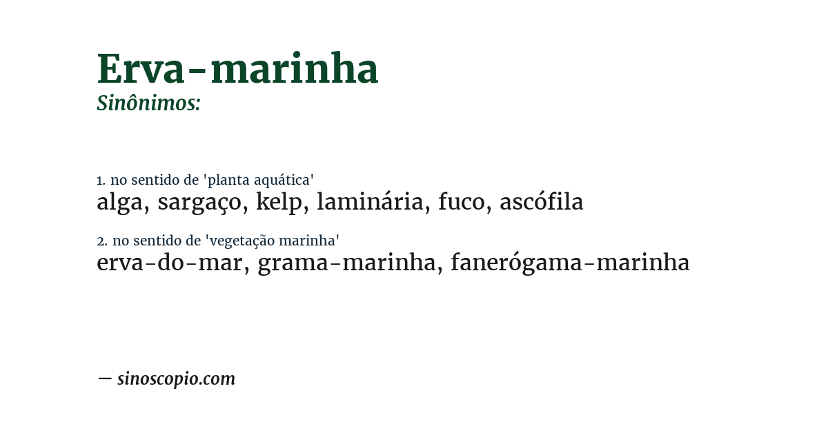Sinônimo de erva-marinha