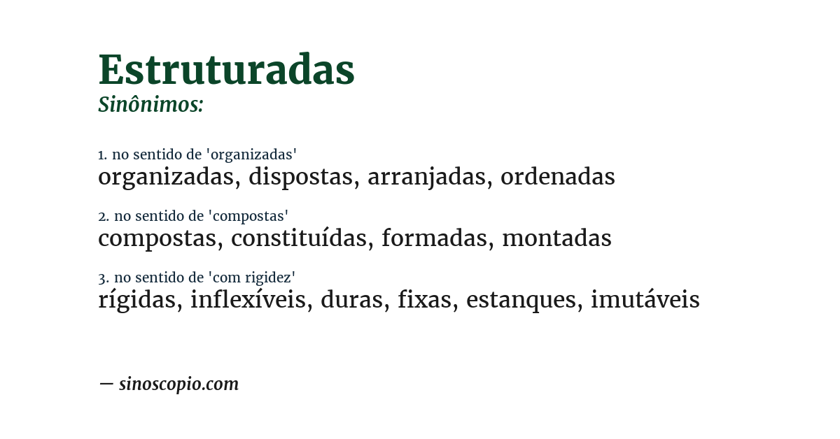 Sinônimo de estruturadas