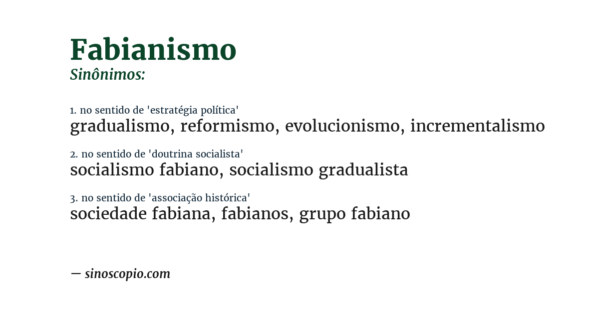 Sinônimo de fabianismo