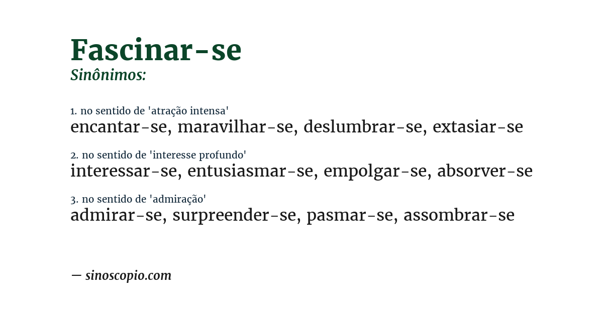 Sinônimo de fascinar-se