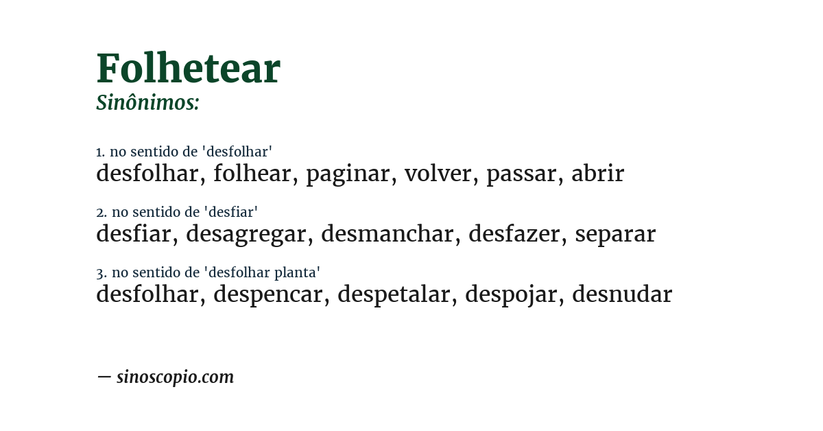 Sinônimo de folhetear