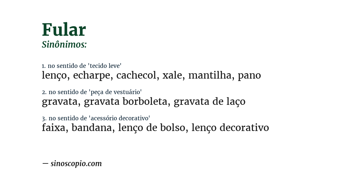 Sinônimo de fular
